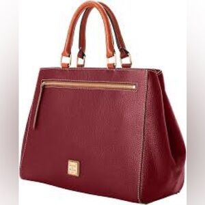 Dooney Bourke 🆕 zip satchel wine colorEuropean pebble grain leather RETAIL $498.